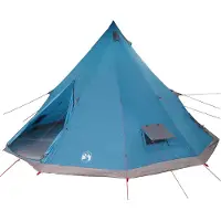 vidaXL Tipi Zelt mit Dach mit Speicher Blau 560 x 560 x 300 cm Taft
