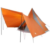 vidaXL Tipi Zelt mit Dach Grau und Orange 510 x 690 x 330 cm Taft