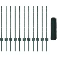 vidaXL Sechseckzaun mit Pfosten 25 x 0,8 m PVC-beschichteter Stahl