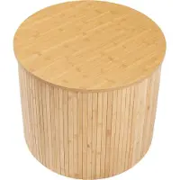 En.casa Couchtisch 'Ledepid' 48 x Ø60 cm rund Bambus + MDF Natur