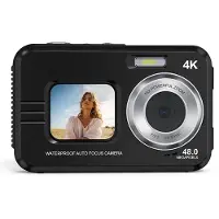 INF Unterwasserkamera wasserdicht 48MP/4K/16x Zoom/Dual-Screen/Autofokus Schwarz