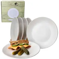 MamboCat 6er Set Essteller flach 27cm White Biata Steingut