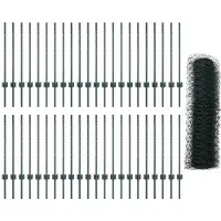 vidaXL Sechseckzaun mit Pfosten 100 x 0,8 m PVC-beschichteter Stahl