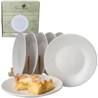 MamboCat 6er Set Dessertteller 21cm White Biata Steingut