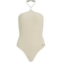 Karl Lagerfeld Karl Pearl Cheeky Swimsuit Champagne Lurex Größe: L | Badeanzüge Outlet | Damen | Weiß