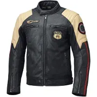 Held Baker 2 Creme Dunkelblau Motorrad Lederjacke Größe 48