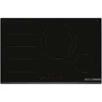 Bosch Serie 6 PXE831HC1E, Schwarz, Integriert, 80.2 cm, Zonen-Induktionskochfeld, Glaskeramik, 3 Zone(n)