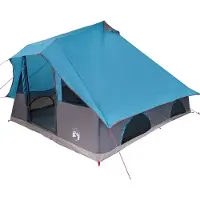 vidaXL Tipi Zelt mit Dach mit Speicher Blau 358 x 296 x 258 cm Taft