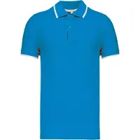 Kariban Herren Polo-Shirt Poloshirt Basic Kontrast Kragen Kurzarm, Größe:S, Farbe:Light Turquoise/White/Navy