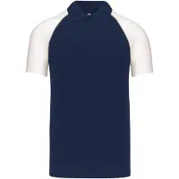 Kariban Herren Polo-Shirt Poloshirt Basic Kontrast Kragen Kurzarm Polohemd, Größe:L, Farbe:Navy/White