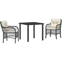 vidaXL Garten Essgruppe 3 Stk. Beige Poly-Rattan
