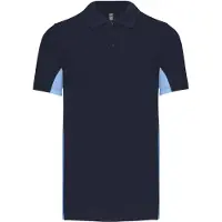 Kariban Herren Polo-Shirt Polohemd Poloshirt Freizeit Sport Polo Shirt, Größe:M, Farbe:Navy/Sky Blue