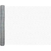 vidaXL Hexagonzaun Silber 1,4 x 50 m Verzinkter Stahl