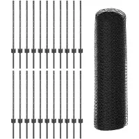 vidaXL Sechseckzaun mit Pfosten 50 x 0,8 m PVC-beschichteter Stahl