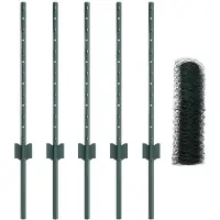 vidaXL Sechseckzaun mit Pfosten 10 x 0,6 m PVC-beschichteter Stahl