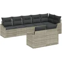 vidaXL Sofa Set 8 stk. Hellgrau [Synthetisch]: Poly Rattan