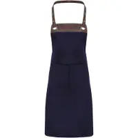 Premier Workwear PR123 | Espresso Bib Apron - 86 cm lang und 72 cm breit - Farbe: Navy (ca. Pantone 533C)/Brown (ca. Pantone 4975C) - Größe: 70 x 81 cm