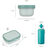 Mepal Lunchbox "Lunchset Campus 3er Set", grün (cool mint), B:2cm H:2cm L:2cm, ABS-Kunststoff, Lebensmittelaufbewahrungsbehälter, Lunchbox