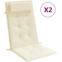 vidaXL Hochlehner-Auflagen 2 Stk. Creme Oxford-Gewebe