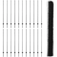 vidaXL Sechseckzaun mit Pfosten 50 x 1,5 m PVC-beschichteter Stahl