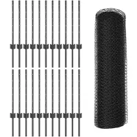 vidaXL Sechseckzaun mit Pfosten 50 x 0,6 m PVC-beschichteter Stahl