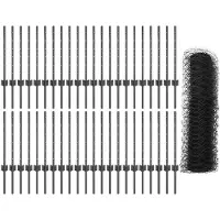 vidaXL Sechseckzaun mit Pfosten 100 x 0,5 m PVC-beschichteter Stahl