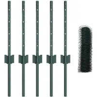 vidaXL Sechseckzaun mit Pfosten 10 x 0,4 m PVC-beschichteter Stahl