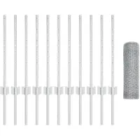 vidaXL Sechseckzaun mit Pfosten 25 x 0,5 m Verzinkter Stahl Silber