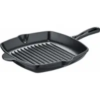 Berndes Grillpfanne B.IRON Gusseisen eckig 27 x 27 cm mit Gegengriff INDUKTION