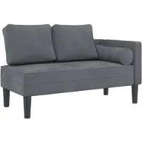 vidaXL Chaiselongue mit Kissen Dunkelgrau Samt