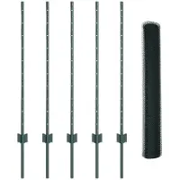 vidaXL Sechseckzaun mit Pfosten 10 x 1 m PVC-beschichteter Stahl Grün