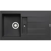 Pyramis Spüle ATHLOS 86x50 in CARBON mit Excenterbedienung / Granitspüle / Steinspüle / Ausschnitt 840 x 480 mm