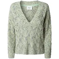 Pepe Jeans für Damen. PL702306 Camilla Pullover grün (S), Lässig, Baumwolle, Langarm