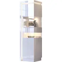 Die Möbelfundgrube Vitrine mit Beleuchtung weiß Hochglanz Breite 60 cm - LYON