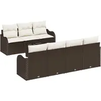 vidaXL Gartensofa-set Braun 55 x 55 x 37 cm Poly-Rattan