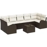 vidaXL Gartensofa-set Braun 55 x 55 x 37 cm Poly-Rattan