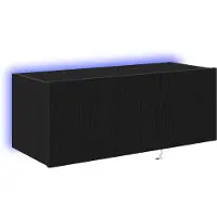 vidaXL TV-Wandschrank mit LED Schwarz Eichen-Optik 80 x 35 x 31 cm