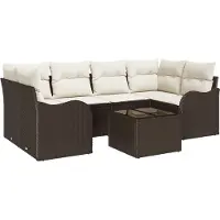 vidaXL Gartensofa-set Braun 55 x 55 x 37 cm Poly-Rattan
