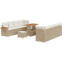 vidaXL Gartensofa-set 12 stk. 10-Sitzanzahl Beige und Creme