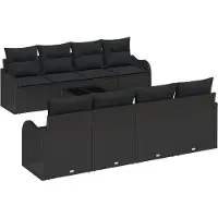 vidaXL Gartensofa-set Schwarz 55 x 55 x 37 cm Poly-Rattan