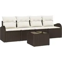 vidaXL Gartensofa-set Braun 55 x 55 x 37 cm Poly-Rattan