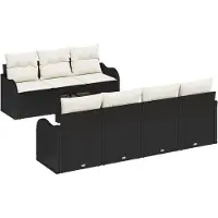 vidaXL Gartensofa-set Schwarz 55 x 55 x 37 cm Poly-Rattan