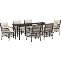 vidaXL Garten Essgruppe 7 Stk. Braun Poly-Rattan