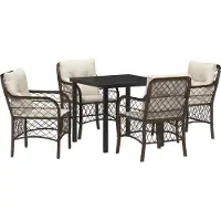 vidaXL Garten Essgruppe 5 Stk. Braun Poly-Rattan