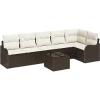 vidaXL Gartensofa-set Braun Poly-Rattan