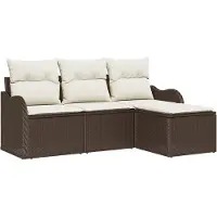 vidaXL Gartensofa-set 4 stk. Braun Poly-Rattan