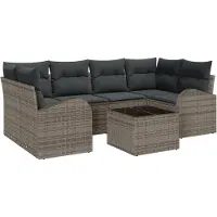 vidaXL Gartensofa-set Grau 55 x 55 x 37 cm Poly-Rattan