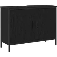 vidaXL Waschbeckenschrank Schwarz Eichen-Optik 80 x 30 x 60 cm