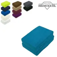 EXKLUSIV HEIMTEXTIL Doppelpack Marke Frottee Spannbettlaken Petrol 200 x 220 cm