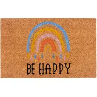 Hanse Home Fußmatte "Kokos Be Happy, Türmatte", rechteckig, 15 mm Höhe, Schmutzfangmatte, Rutschfest, Outdoor, Innen, Außen, Kokosmatte, Flur